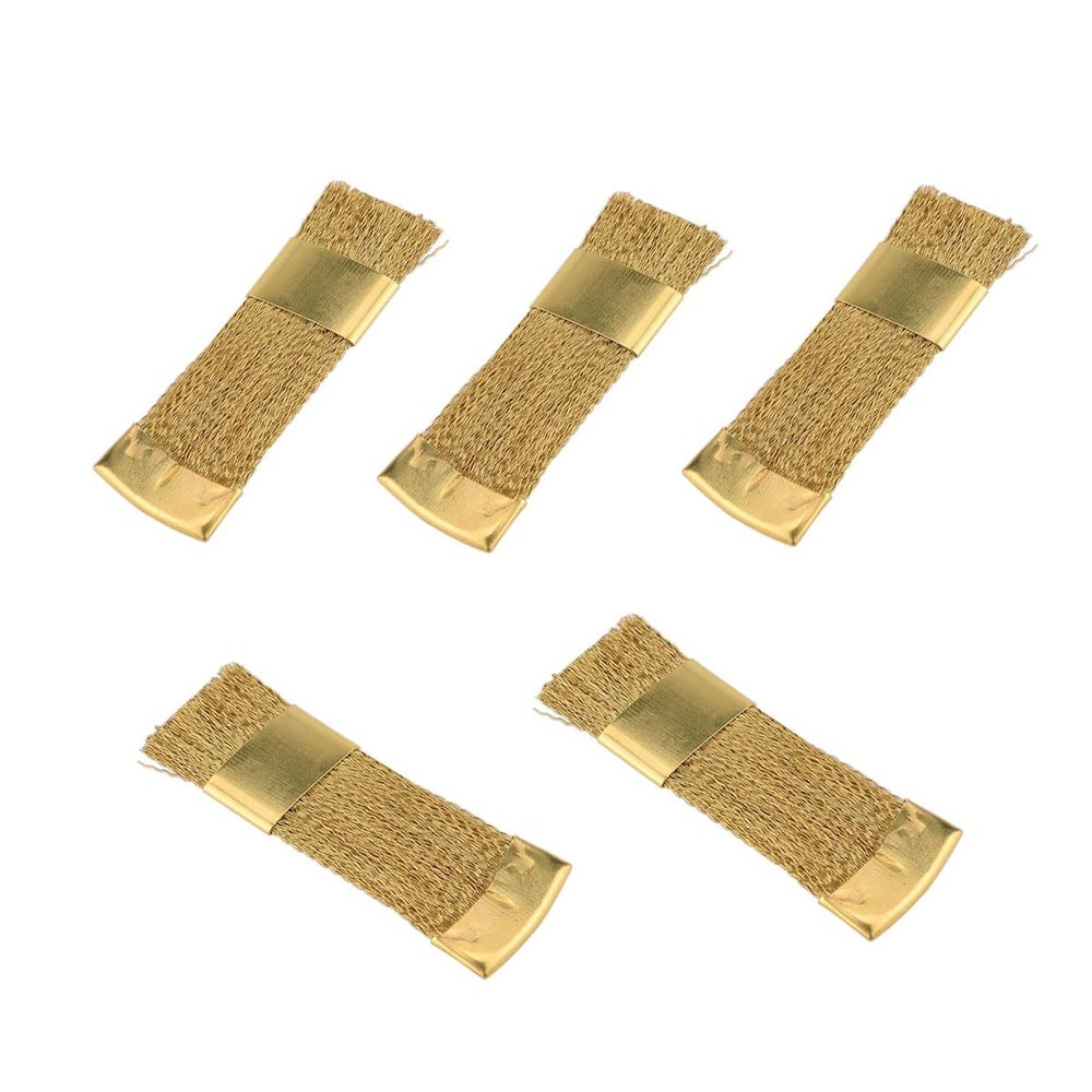 Airgoesin 5pcs Bur Cleaning Brass Wire Brush Flat Dental Instrument Nail File Nail Drill Cleaning Brush