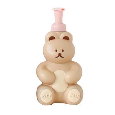 Cute bear-shaped large capacity foam soaps dispenser bottle - foaming pump for facial wash, body wash, hand soaps, and shampoo(B)