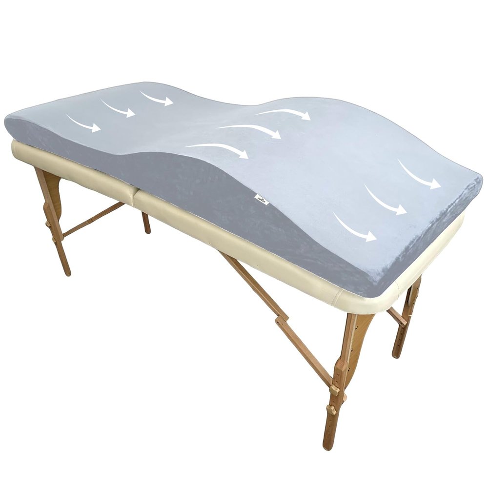 Lash Bed Topper  Ergonomic Memory Foam Pad with Plush Cover, Spa Table Cushion for Eyelash Tech, Salon Mattress for Beauty Beds, Compatible with Massage and Spa Setups  28/70" (71/178 cm), Gray