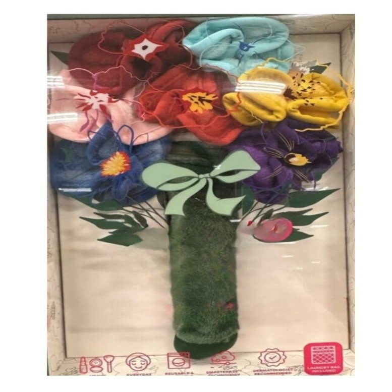 Generic Reusable Makeup Remover Towel Facial Cleansing Clothes Eco Friendly 9 piece set Flower,great Gift with Laundry Bag Activated with Water