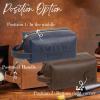 Bleggeit Personalized Men's Leather Toiletry Bag, Customized Name Portable Dopp Kit, Unique Custom Storage Bag, Personalized Gifts for Fathers Day Wedding Gift for Groomsmen Dad Best Man Husband view 4