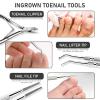 Ingrown Toenail Tool Kit, Ingrown Toenail Removal Kit: Ingrown Toenail Clippers, Ingrown Toenail File and Lifters, Under Nail Cleaner - Professional Pedicure Tools Set for Effective Treatment view 3