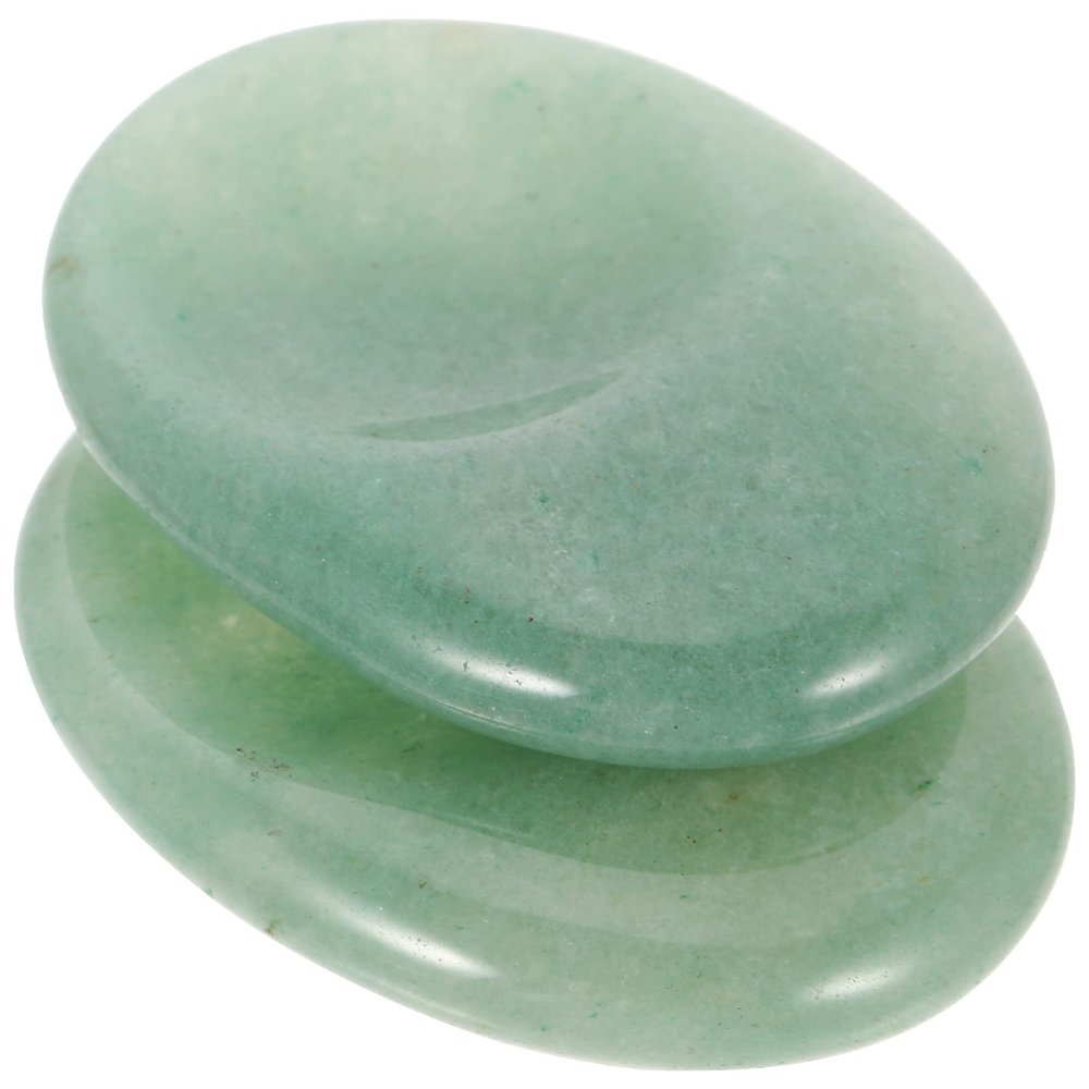 TOVINANNA Natural Scraping Plate Himalayan Salt Massage Stones Set of 2 for Stress Worry