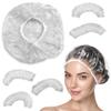 100 Pcs Disposable Shower Caps - Plastic Hair Caps Clear Shower Cap for Women Plastic Caps for Hair - Plastic Shower Caps for Women Disposable Shower Cap for Men Large Shower Cap Disposable 20'' view 1