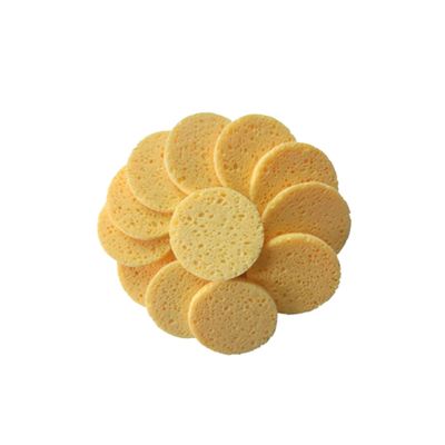 HAKIDZEL 20pcs Skin-friendly Makeup Remover Pads Compressed Cellulose Sponge Cotton Rounds for Gentle Face Cleansing Exfoliating Oil Control Skin Tone Color