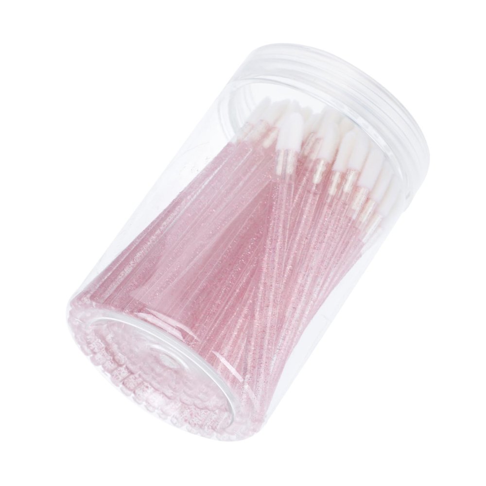 PLAFOPE 100pcs Professional Makeup Lip Brush Stick Disposable Lip Makeup Brush Lipstick Applicator Travel for Women