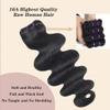 16A Body Wave Human Hair Bundles 4 Raw Bundles NO.1 Human Hair 20 22 24 26 Inch 100% Unprocessed Brazilian Virgin Body Quick Weave Human Hair Bundles for Black Women Natural Color Hair Extensions view 3