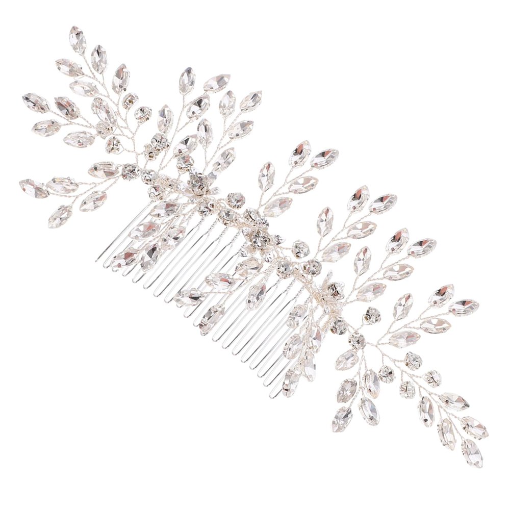 Beavorty Bridal Rhinestone Hair Comb Elegant Wedding Accessory for Brides Bridesmaids Lightweight Side Comb for Various Hairstyles for Weddings Proms and Special Occasions