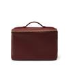 Leatherology Bordeaux Small Train Case  Full-Grain Leather Travel Cosmetic Bag with Water-Resistant Lining, Zippered & Open Pockets, Compact Beauty Organizer view 1