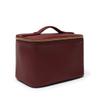 Leatherology Bordeaux Small Train Case  Full-Grain Leather Travel Cosmetic Bag with Water-Resistant Lining, Zippered & Open Pockets, Compact Beauty Organizer view 2