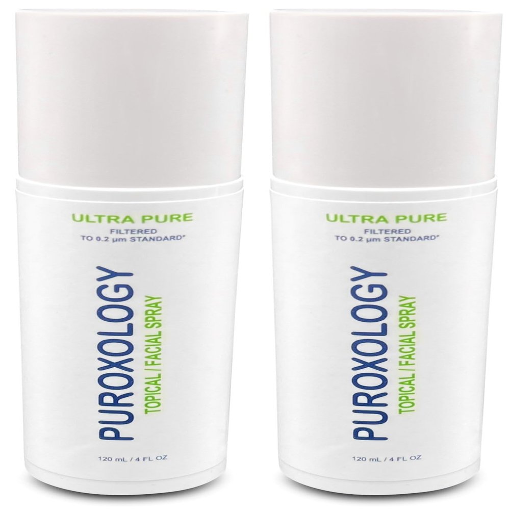 PUROXOLOGY Facial and Topical Spray (4oz 2pk), Soothing Natural Spray, Ultrapure 0.2 Micron Skincare for Redness, Eyelid Eyelash, Bumps, Tattoo Piercing Aftercare
