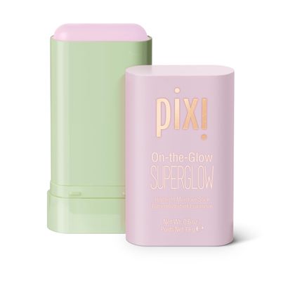 Pixi On-the-Glow SuperGlow | Shade PetalDew | Hydrating Highlighter Stick with Ginseng, Aloe Vera & Fruit Extracts | For Cheeks & Brow Bones | 19g / 0.6oz | Paraben-Free Luminous Natural Highlight