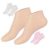 Healeved 3pairs Moisturizing Foot Socks for Dry Cracked Skin Reusable Overnight Lotion Socks for Intensive Hydration Skin Tone Pink and Foot Care view 1
