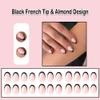ANDGING Black French Tip Press on Nails - Almond Short Fake Nails with fake Acrylic fake & Designs Gel Classy Manicure for Women, Girls, Stick-Ons for Wedding, Birthday DKL88 view 2