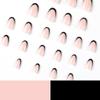 ANDGING Black French Tip Press on Nails - Almond Short Fake Nails with fake Acrylic fake & Designs Gel Classy Manicure for Women, Girls, Stick-Ons for Wedding, Birthday DKL88 view 3