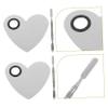 TOVINANNA 2sets Portable Stainless Steel Nail Art Mixing Palette Set Heart Shape Design for Manicure and Makeup Including Mixing Sticks for Nail Salons and Home Use view 4
