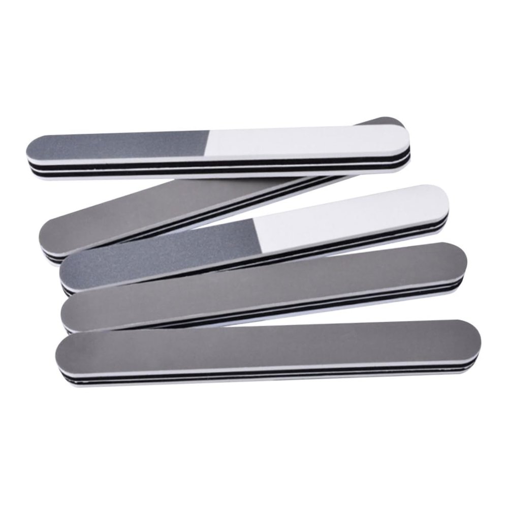 Beatifufu 5pcs Professional Nail Tools Double-Sided Nail Filing Strip Buffing Block for Natural Fake