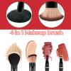 4 in 1 Professional Liquid foundation Makeup Brush Set,Travel Makeup Set with Case, Powder Foundation, Concealer,Eyeshadow Brush, Dual Ended Makeup Brush for Liquid,Cream,Powder view 3