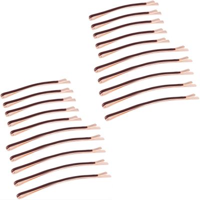 20pcs Simple Brown Metal Bobby Pin Classic Diy Hairpins Hair Barettes Sytling Decorative Hair Accessory for Women Ladies (10 long and 10 short)