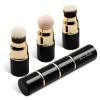 3 in 1 Professional Liquid foundation Makeup Brush Set Kabuki Face Blush Foudation Brush Powder Sponge for Powder/Liquid/Cream Travel Cosmetics Makeup Brushes with Cap view 2