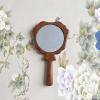 NinthAvenue Basics Portable Vintage and High-end Wooden Handheld Mirror Beauty Salon Personal Care Equipment (1piece(Length:7.87"" * Width:4.3"")), Brown view 2