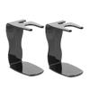 HAKIDZEL 2pcs Black Plastic Safety Razor Stand, Compact Shaving Brush Organizer for Travel, Durable and Easy to Clean view 1