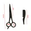 FOMIYES 3pcs Beard Scissors Set Stainless Grooming Kit Black Scissors Apricot Leather Sheath and Small Comb for Beard Care and Trimming view 3