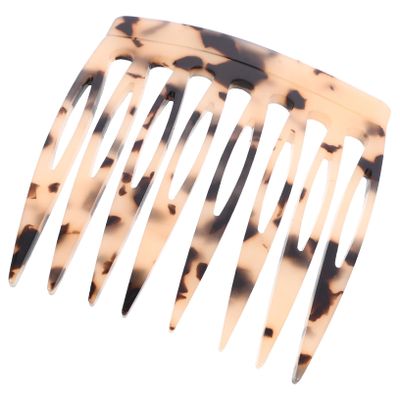 Beavorty Teeth Hair Comb Acetate Side Comb for Women Vintage Leopard Print Lightweight Styling Accessory for Fine and Thin Hair for Daily Use and Formal Occasions