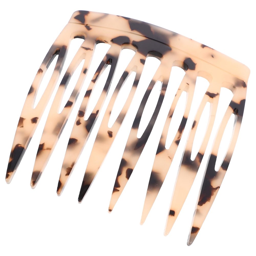 Beavorty Teeth Hair Comb Acetate Side Comb for Women Vintage Leopard Print Lightweight Styling Accessory for Fine and Thin Hair for Daily Use and Formal Occasions