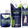 Product Image Tea Tree Oil Foot Balm/Moisturizer For Dry Cracked Feet - Instantly Hydrates & Soothes Irritated Skin & Athletes Foot Tea Tree Foot Soak & Callus Remover Gel Kit - Extra Strength view 1
