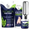 Tea Tree Oil Foot Cream - Moisturizing Athletes Foot Care For Dry Cracked Feet Cream - Heel & Callus Removal,& Tea Tree Foot Soak, Callus Remover Gel Foot File Pedicure Kit view 1