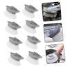 minkissy 8pcs Long Handle Cleaning Brush Replacement Heads Removable Brush Heads for Pots Pans Dishes More Easy to Assemble Odorless Cleaning Tool Gray view 3