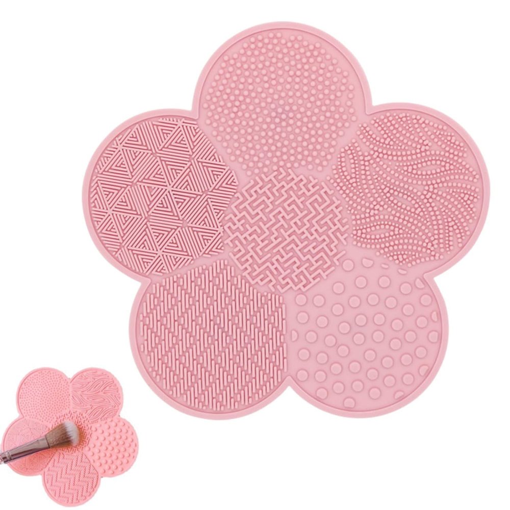 1Pc Pink Silicone Makeup Brush Cleaning Bearings with Suction Cups, Silicone Cleaning Tool, Makeup Brush Tools,Brush Cleaners,Beauty and Personal Care