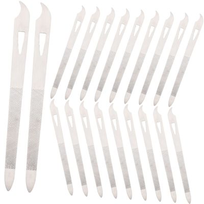 Healeved 20pcs Stainless Steel Nail File Strips Durable Manicure and Pedicure Tools for Natural Nails Professional Grooming Kit for Enthusiasts