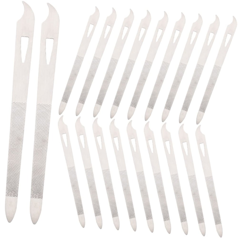 Healeved 20pcs Stainless Steel Nail File Strips Durable Manicure and Pedicure Tools for Natural Nails Professional Grooming Kit for Enthusiasts