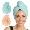 Turbie Twist 2-Pack Microfiber Hair Towel for Beauty, Travel, Gifting - Hair Wrap Turban for Straight, Wavy & Curly Hair - Premium Personal Care - Bermuda & Peach view 1