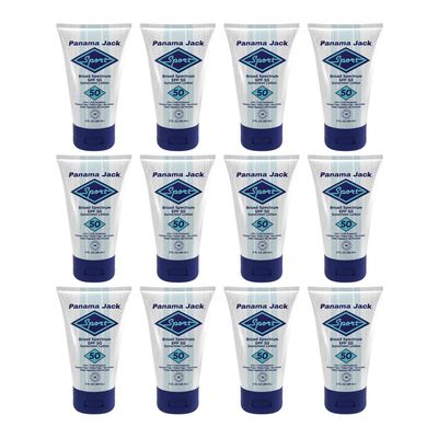 Panama Jack Sport Sunscreen Lotion - SPF 50, Broad Spectrum UVA/UVB Protection, Non-Greasy, PABA, Paraben, Gluten & Cruelty Free, 3 FL OZ (Pack of 12)