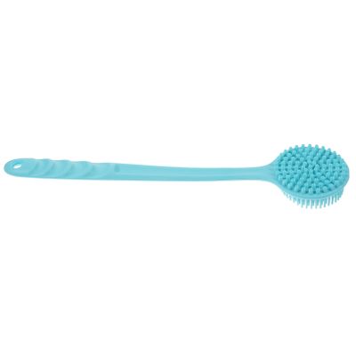 MERRYHAPY 1pc Long Handle Silicone Bath Brush for Deep Clean Body Scrubber and Back Brush Ergonomic Design Hanging for Skin Types Matcha Green
