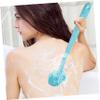 MERRYHAPY 1pc Long Handle Silicone Bath Brush for Deep Clean Body Scrubber and Back Brush Ergonomic Design Hanging for Skin Types Matcha Green view 4