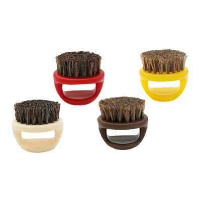 WOONEKY 4pcs Beard Brush Kit Beard Comb Brush Mustache Styling Tool Abs Ring Horsehair Nylon Soft Skin Random