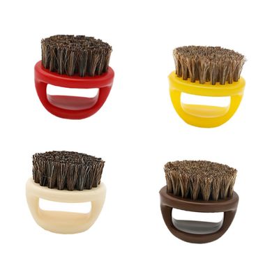 VINTORKY 4pcs Plastic Handle Beard Grooming Set Boar Bristle Brush Ring Comb for Oil Head Styling Random Colors for Home Salon Use