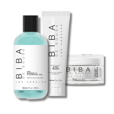 biba de sousa Zinc Mask + Mandelic Cleansing Gel + Onerta Cream Barrier Bundle
