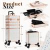 AROUS Rolling Makeup Train Case 5 in 1 Cosmetology Case on Wheels Large Cosmetic Organizer Travel Cart for Hairstylist Artist Nail Beauty Salon Barber,White view 3