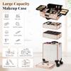 AROUS Rolling Makeup Train Case 5 in 1 Cosmetology Case on Wheels Large Cosmetic Organizer Travel Cart for Hairstylist Artist Nail Beauty Salon Barber,White view 4