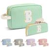 DOSUKE Travel Makeup Bag Christmas Gifts for Women Girl Teens, Personalized Initial Makeup Bag for Cute Teen Girls, Preppy Stuff Toiletry Bag Cosmetic Bag, Teen Girls Gift Trendy Stuff, Letter B view 1