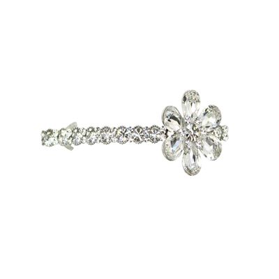 Faship Gorgeous Clear Rhinestone Crystal Floral Hair Barrette Clip