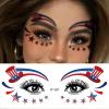 10 Sheets Fourth of July Face Temporary Tattoo Sticker, Glitter USA Flag Star Face Transfer Tattoo Freckle Sticker for 4th of July Holiday Party Costume Body Face Decorations Supplies view 3