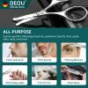 DEOU Silver Stainless Steel Round Nose Safety Scissors - Compact Facial Hair Trimming Tool for Men's Nose, Eyelashes, Eyebrows, Beard & Pet Grooming view 2