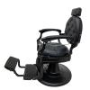 INTSUPERMAI Black Barber Chairs for Barbershop, Retro Barber Chairs, Hydraulic LiftingMax. Load 550lbs, Reclining Chair for Barber Salon Tattoo Beauty Spa view 2
