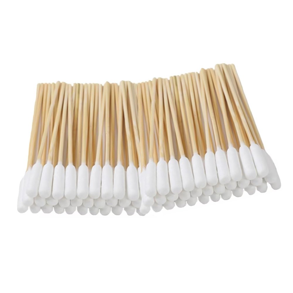 6 Inch Pet Cotton Swabs 100 Pcs, Long Thick Bamboo Sticks, Natural Bamboo Biodegradable, Organic Cotton Swabs for Cats Dogs, Pet Cleaning Supply